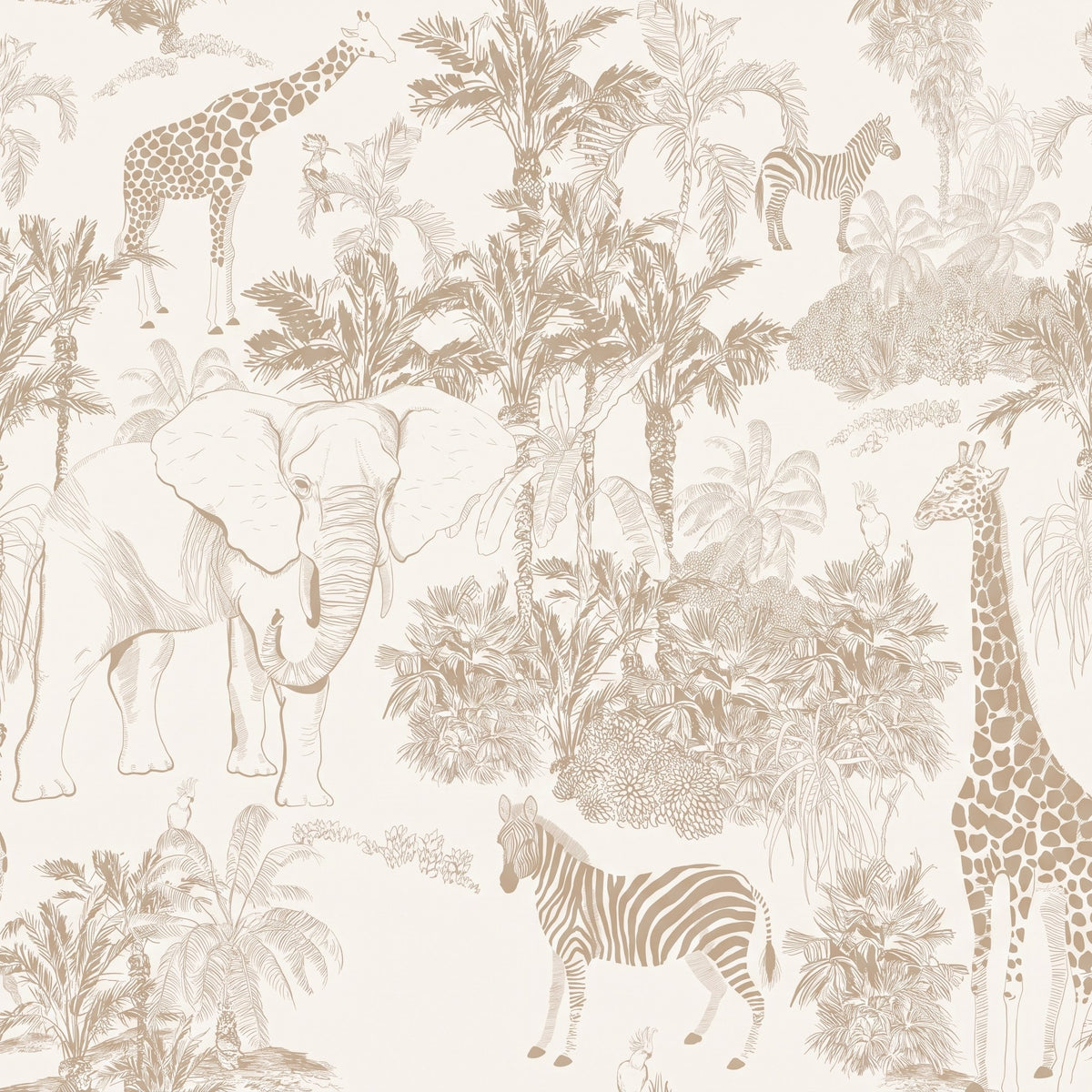 Animaux de safari vintage – motif à plat