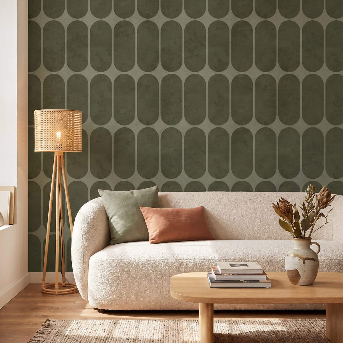Arches Art déco vert olive – ambiance principale