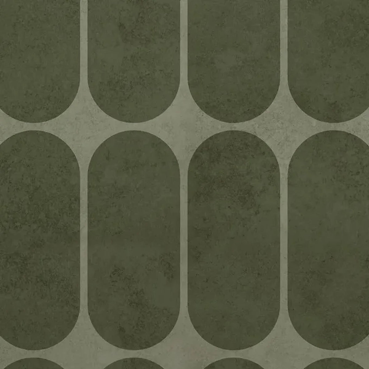 Arches Art déco vert olive – motif à plat