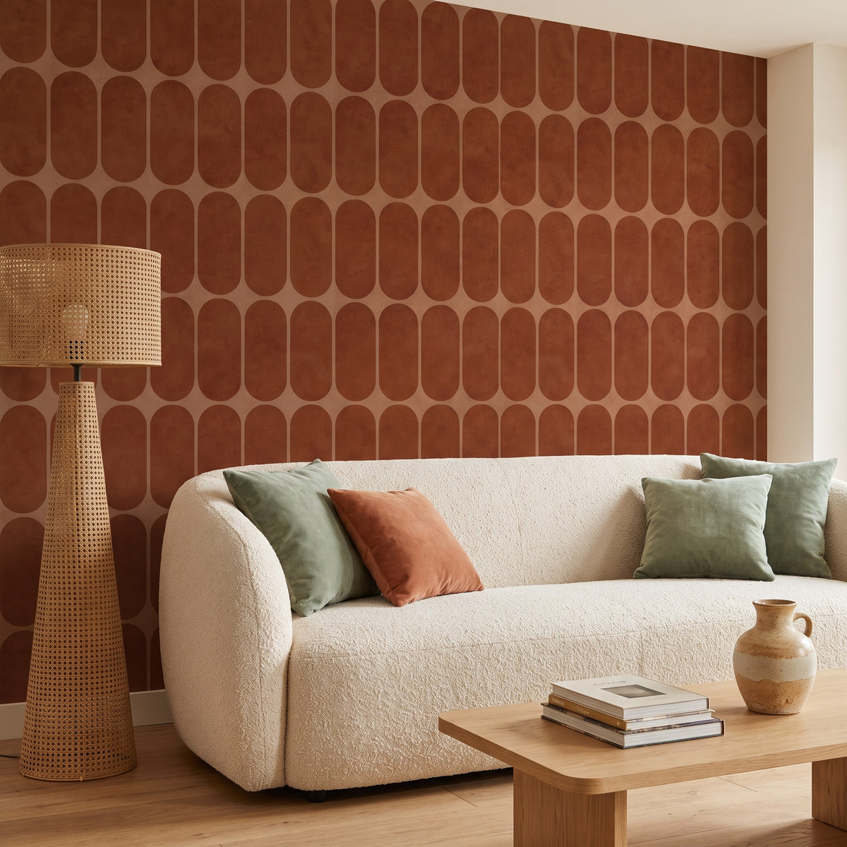 Arches mid-century terracotta – ambiance principale