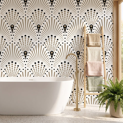 Art déco éventails noir et blanc – ambiance principale