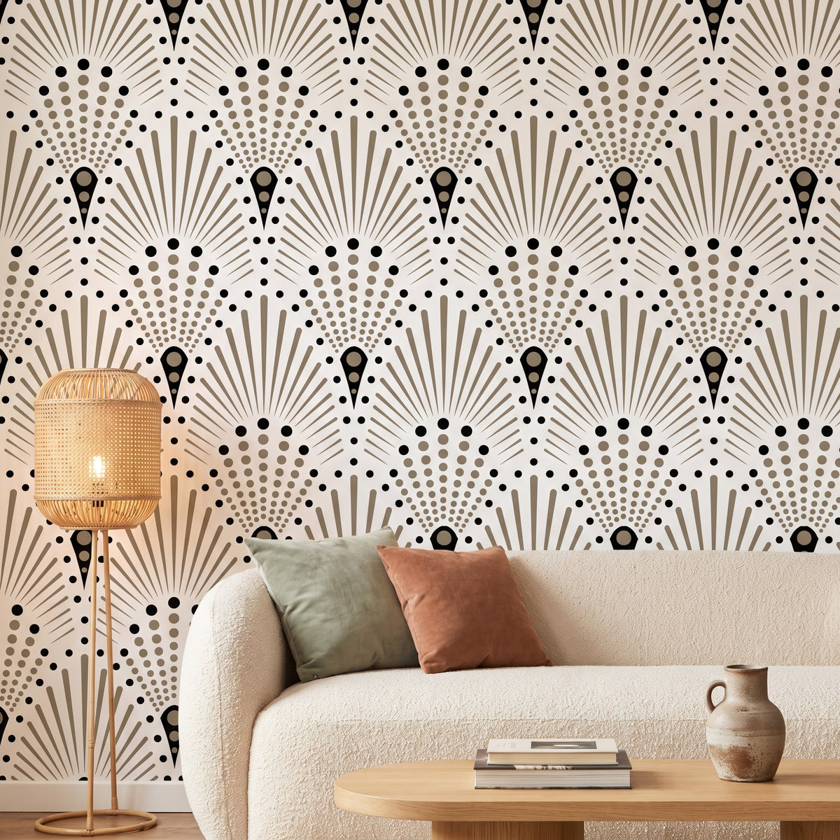 Art déco éventails noir et blanc – seconde ambiance