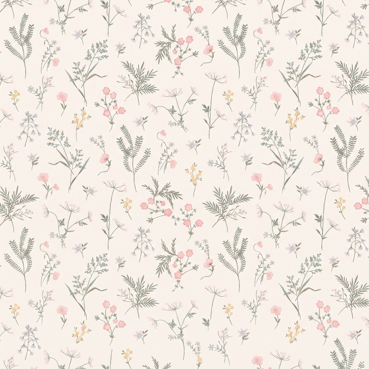 Botanique rose corail – motif à plat