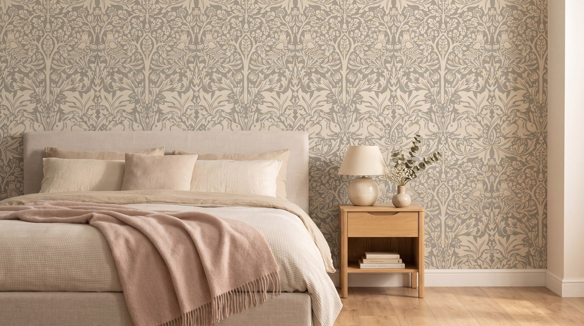 Botanique vintage, lapins et plantes – ambiance large