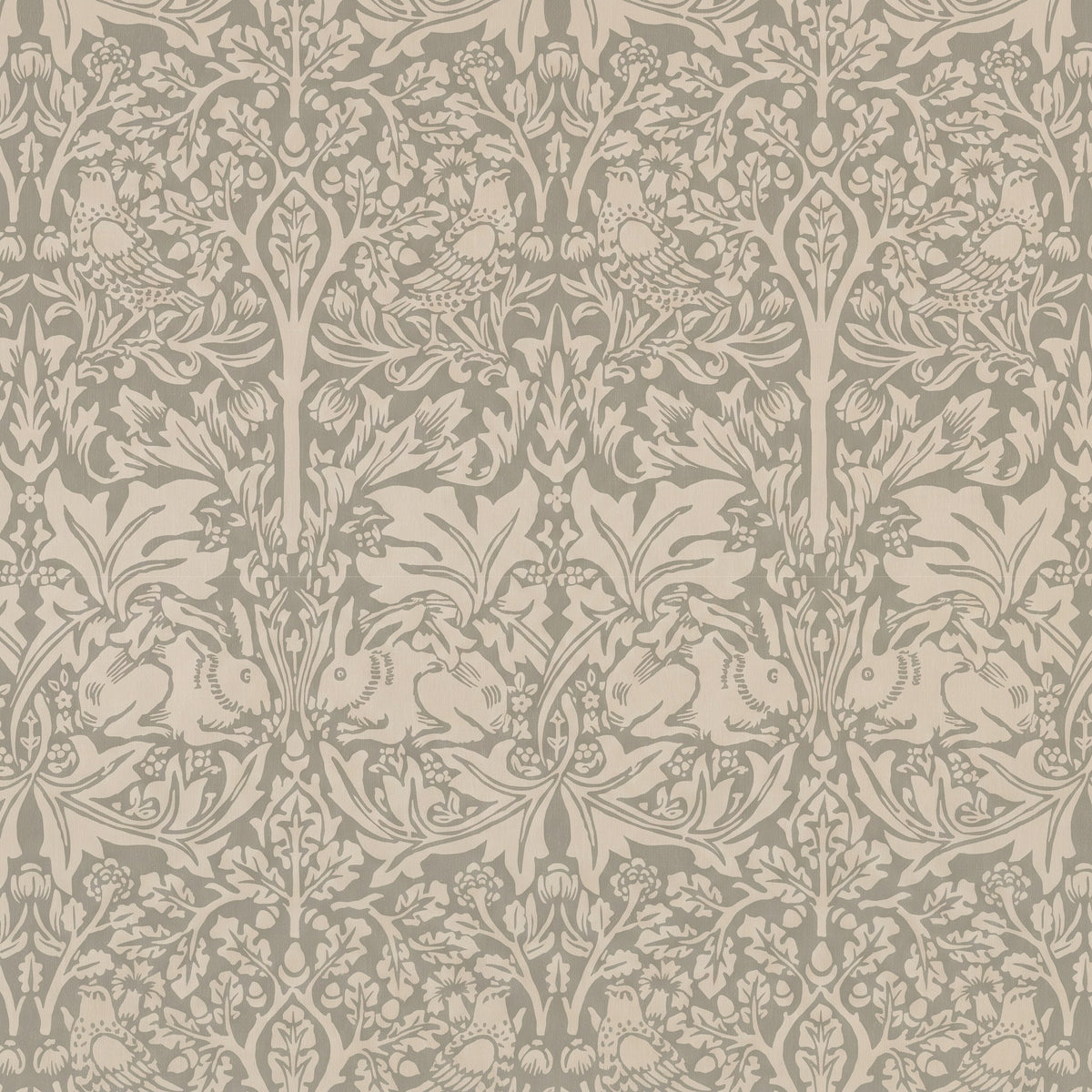 Botanique vintage, lapins et plantes – motif à plat