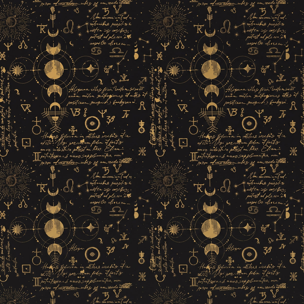 Céleste lune et soleil – motif à plat