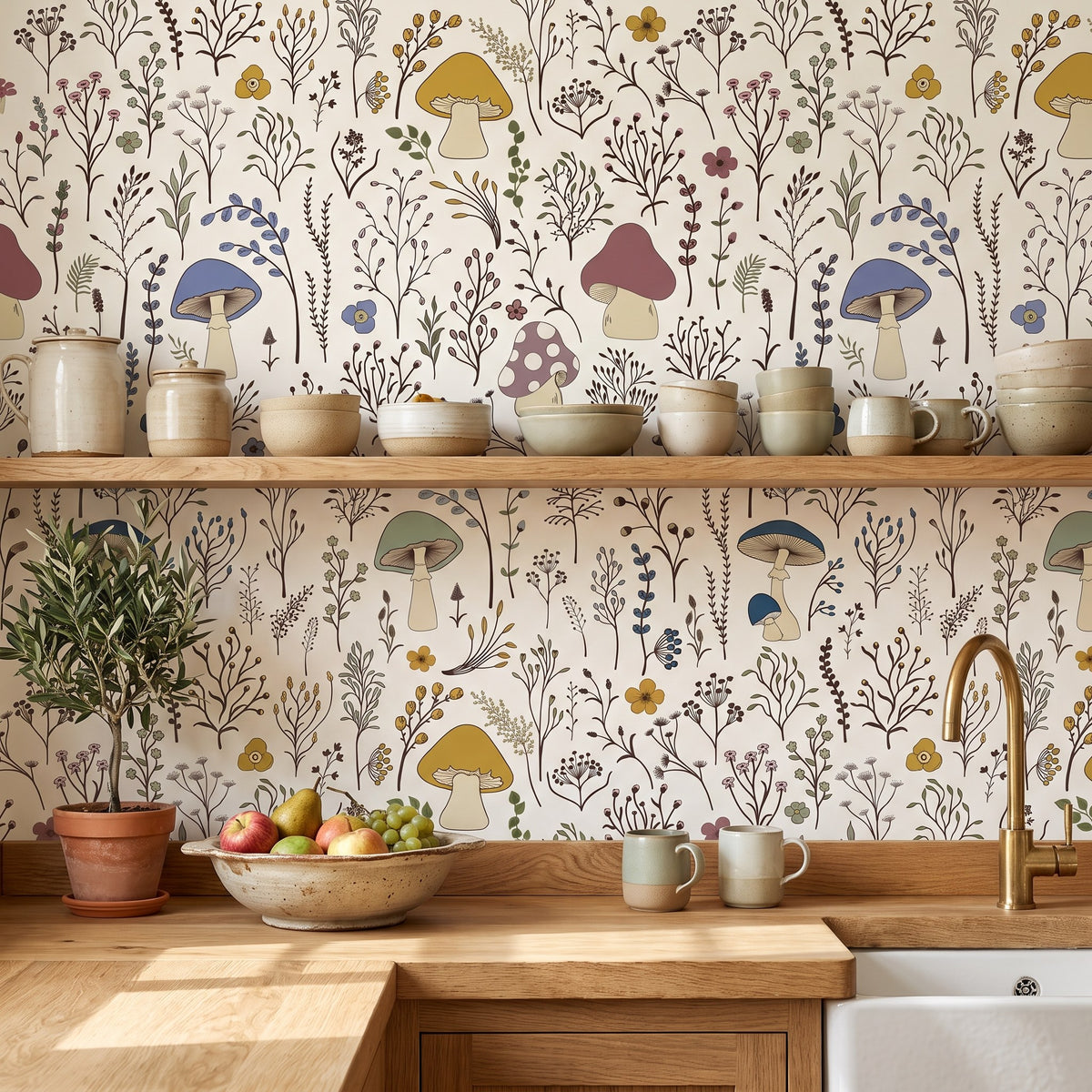 Champignons et fleurs délicates – ambiance principale