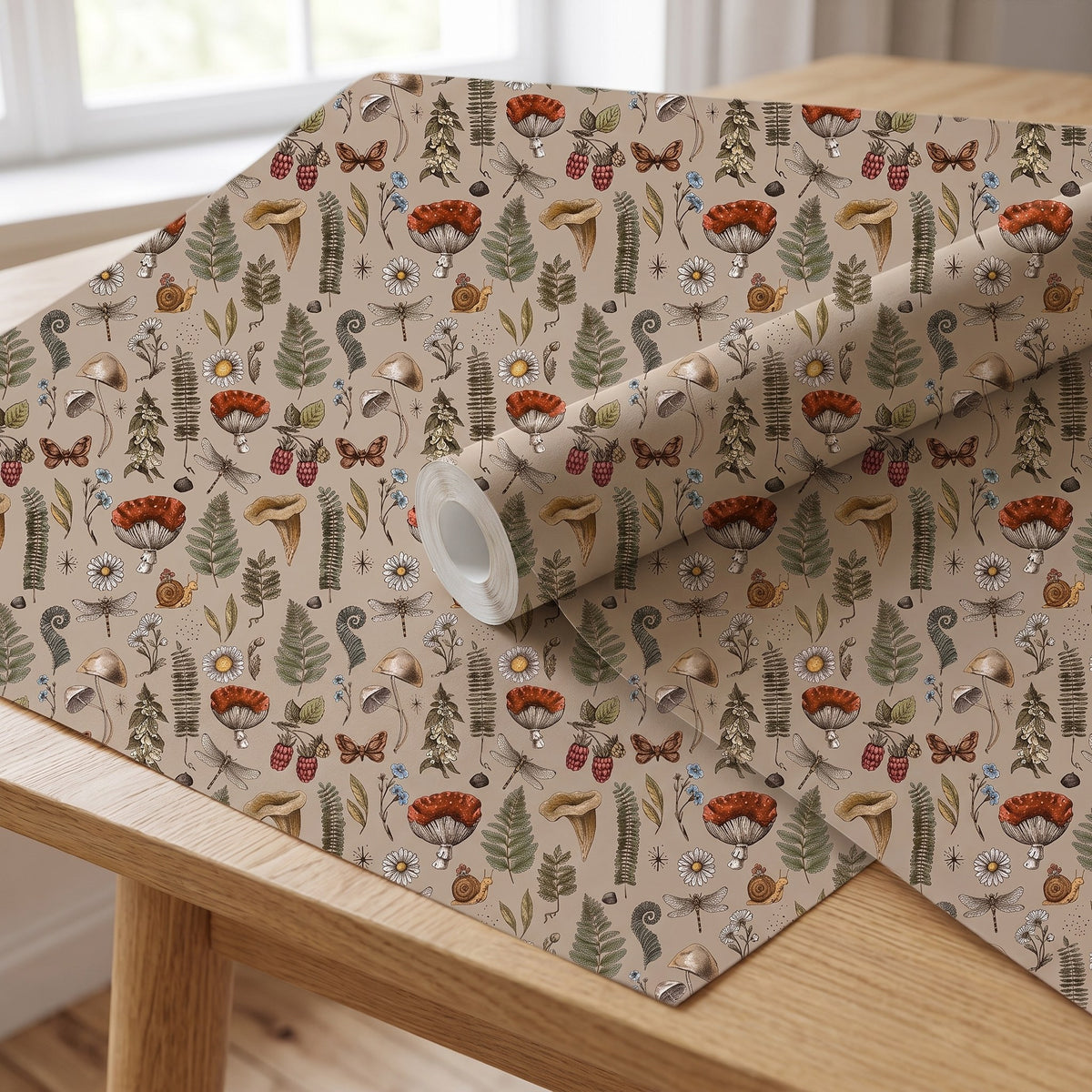 Champignons et sous-bois vintage – rouleau