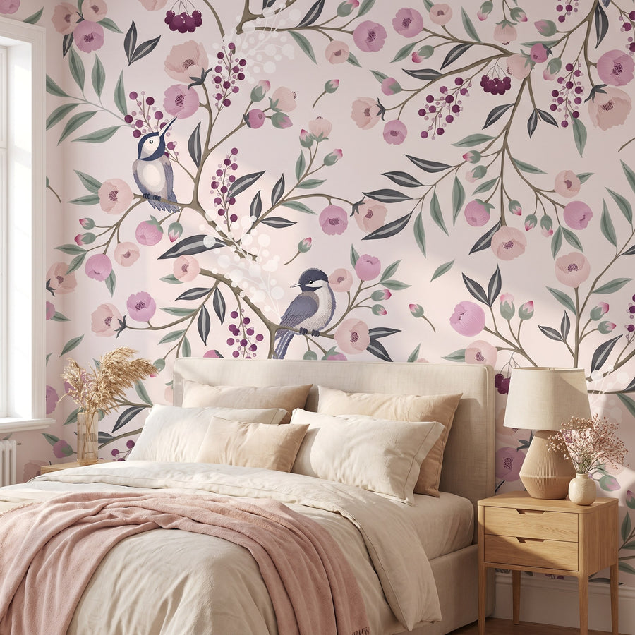 Chinoiserie pivoines roses