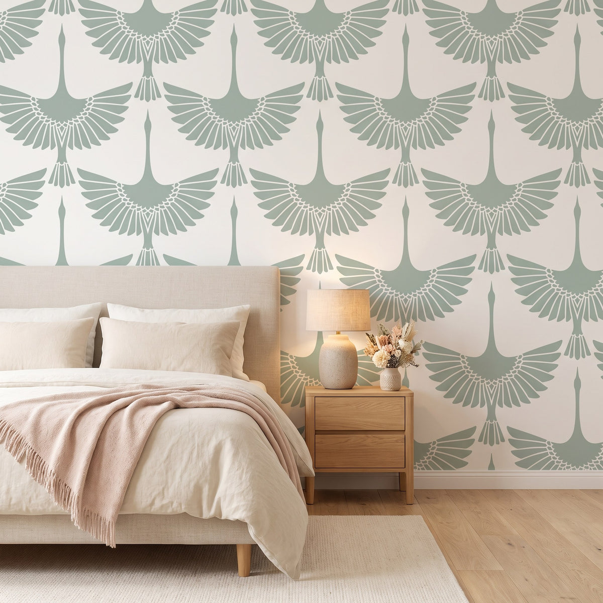 Cygnes et oiseaux vert menthe – seconde ambiance