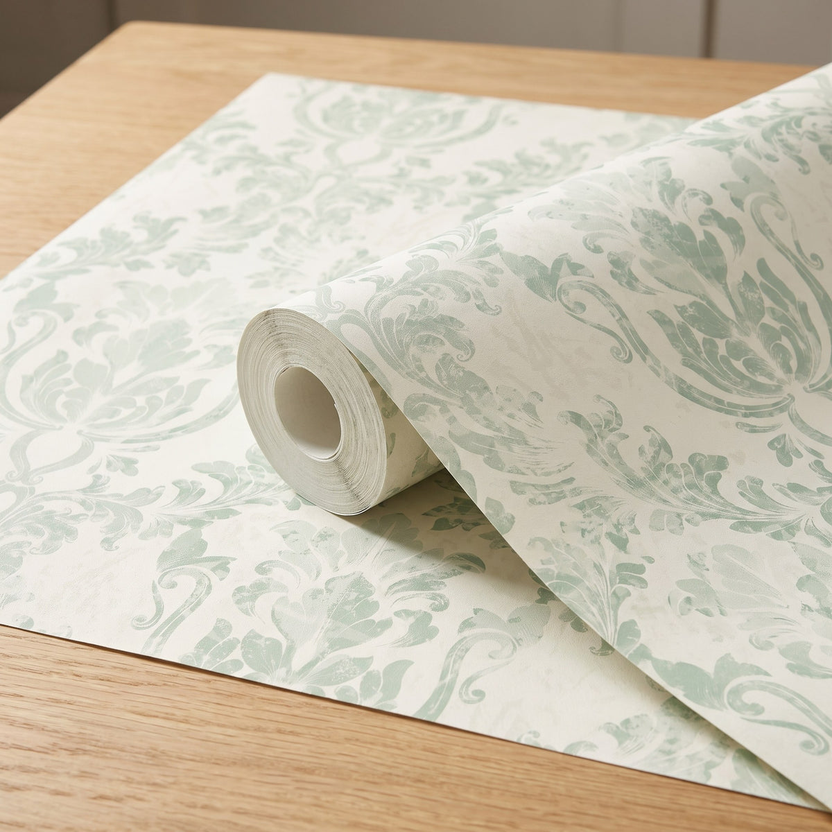 Damassé vert vintage – rouleau