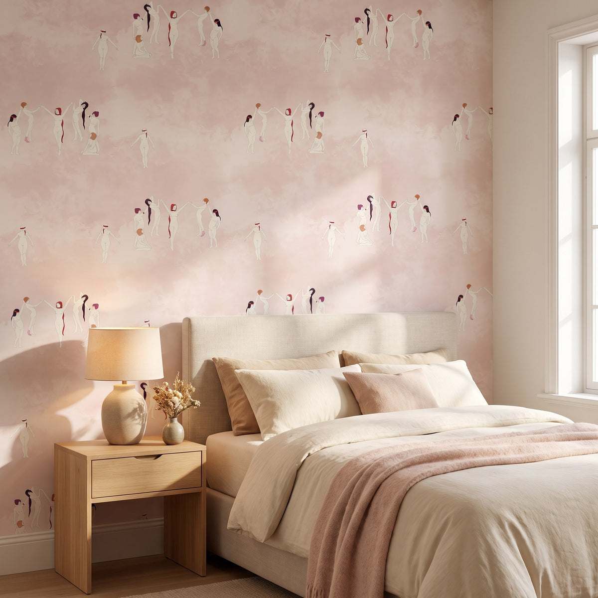 Danseuses vintage fond rose – ambiance principale