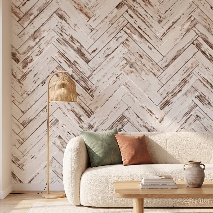 Effet bois en chevrons