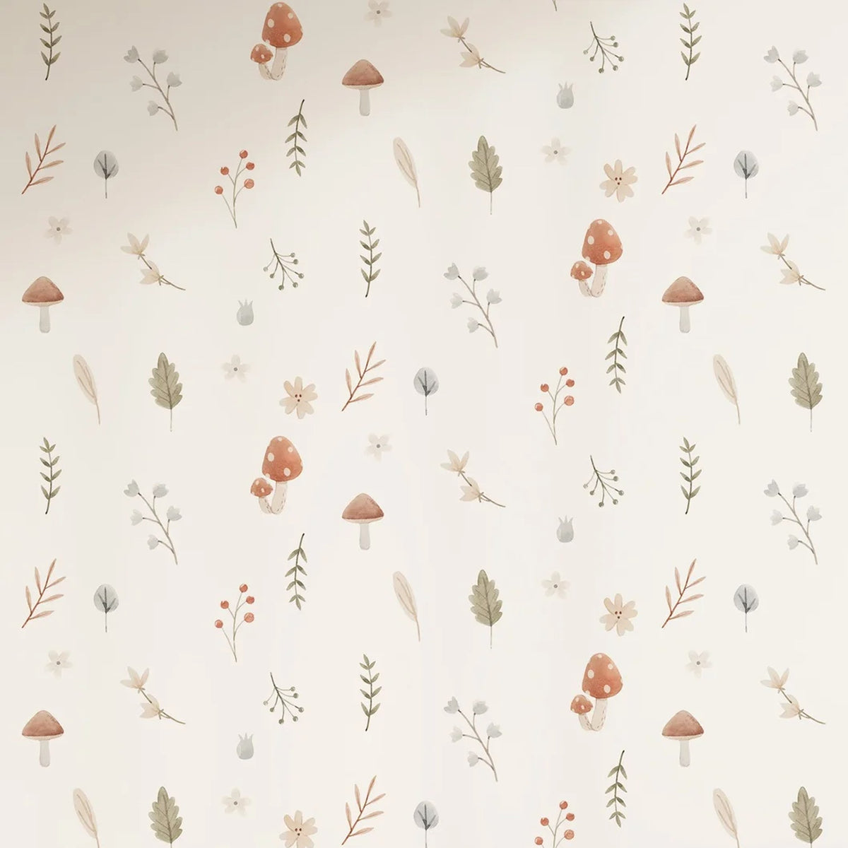 Feuillage sur fond blanc – motif à plat