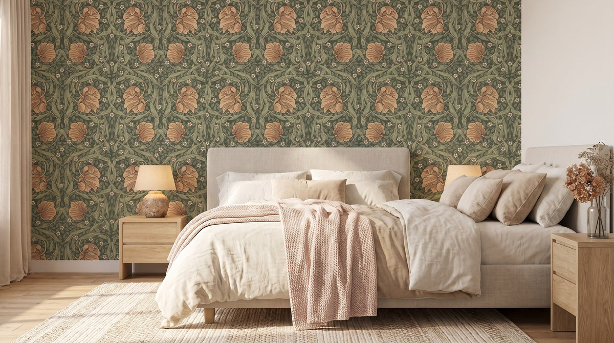 Feuillage vert style Arts & Crafts – ambiance large