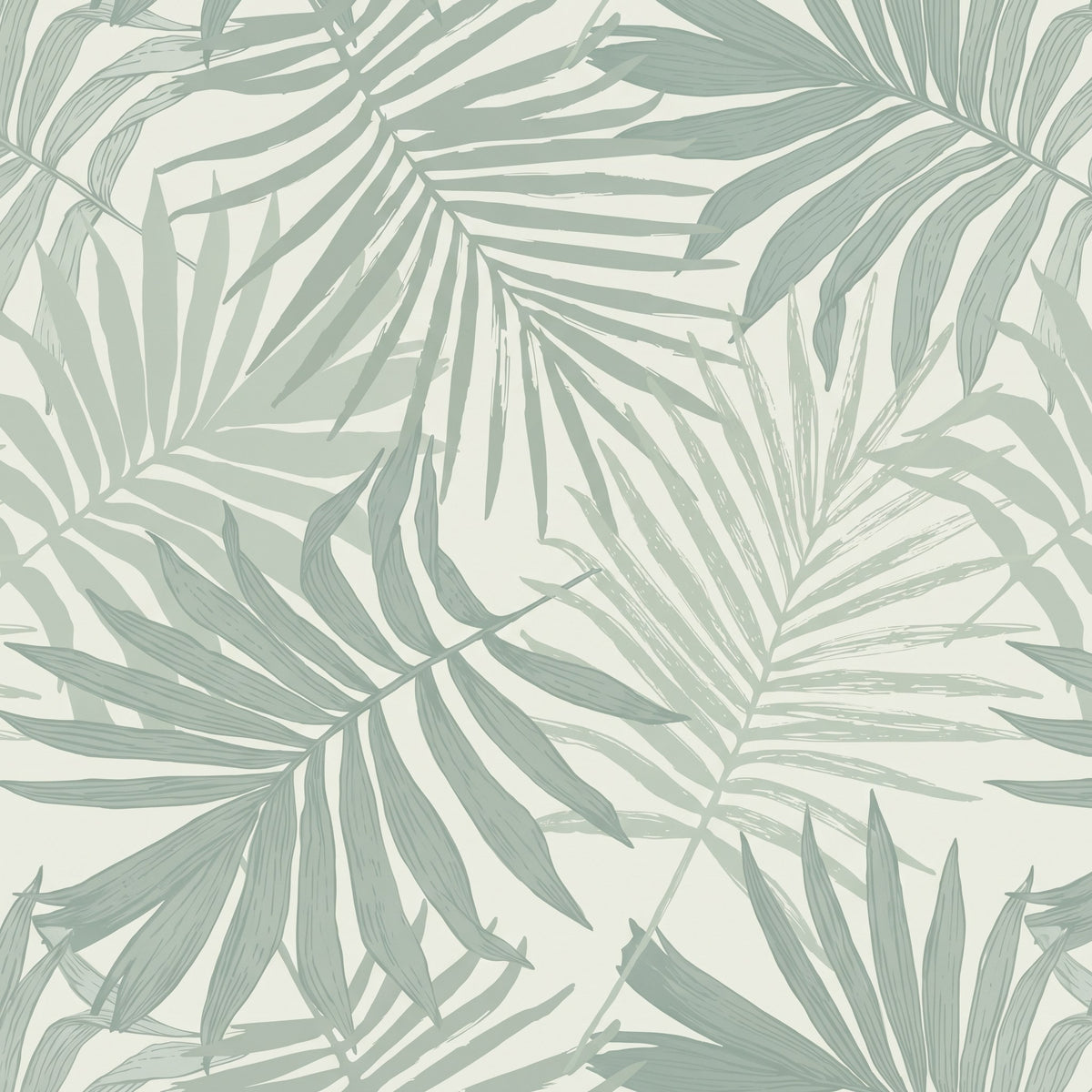 Feuilles de palmier vert sauge – motif à plat