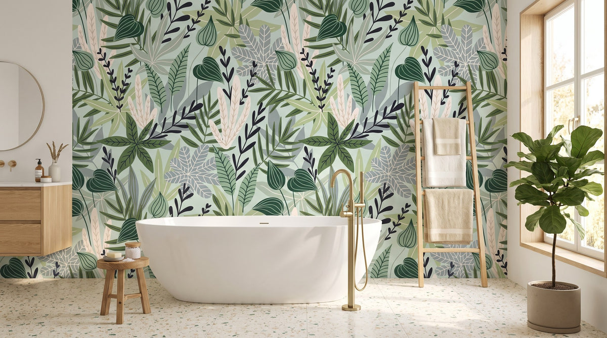 Feuilles tropicales vertes – ambiance large