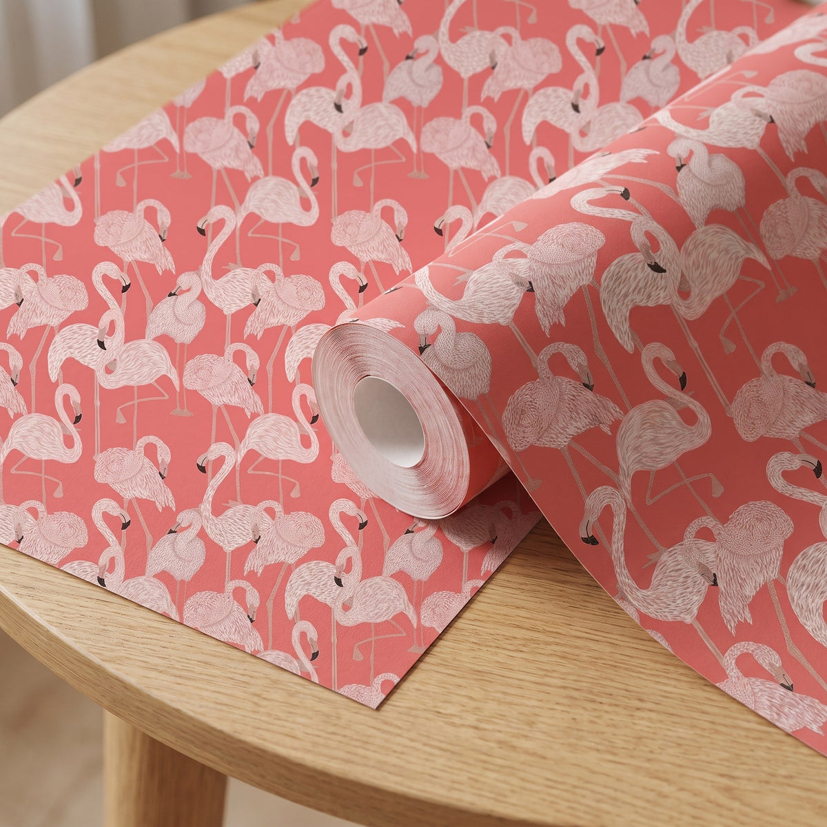 Flamants roses tropicaux – rouleau