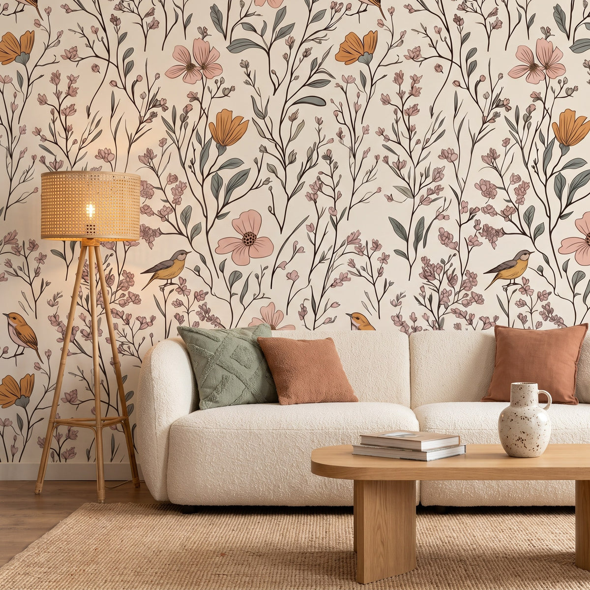 Fleurs sauvages et oiseaux – ambiance principale
