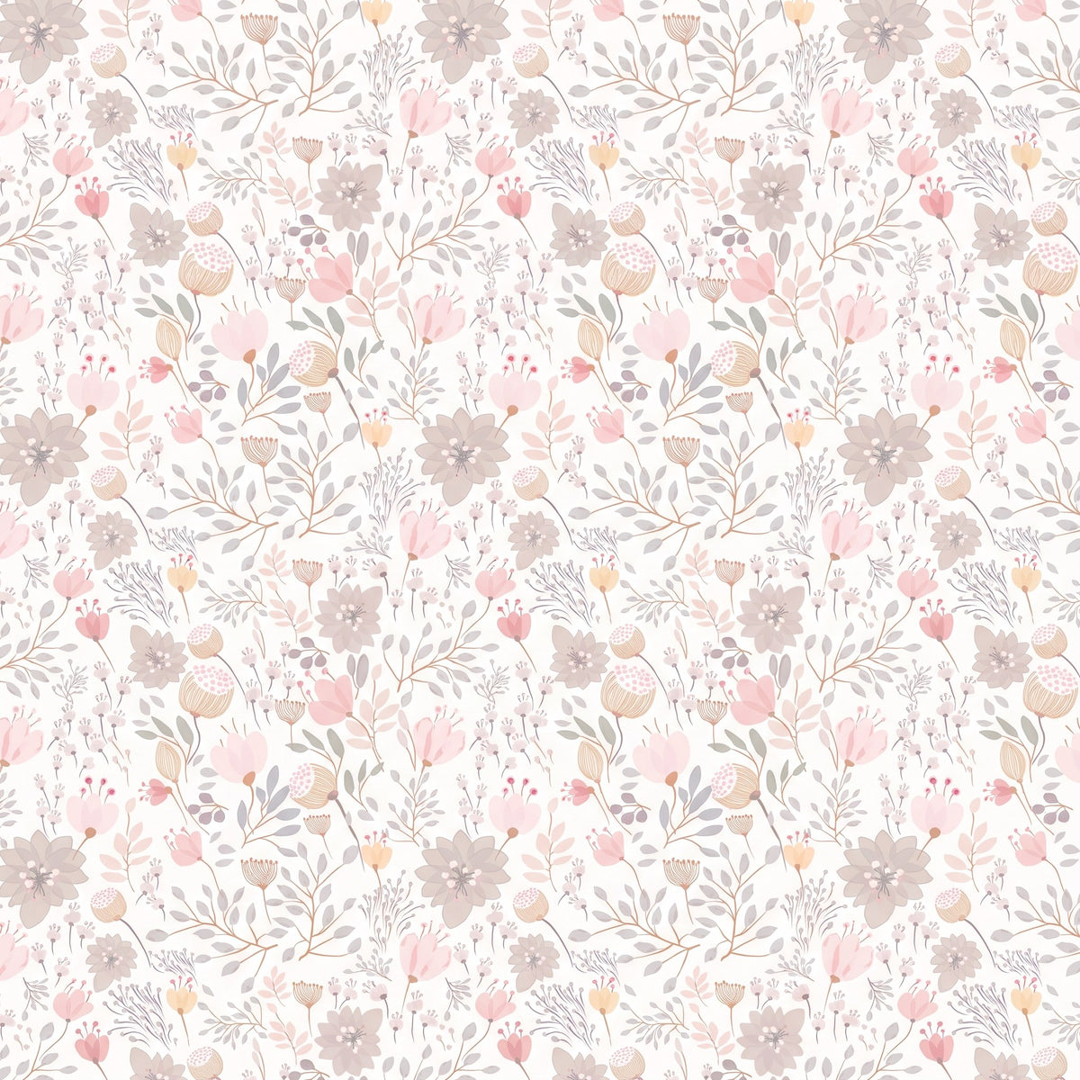 Floral bohème rose – motif à plat