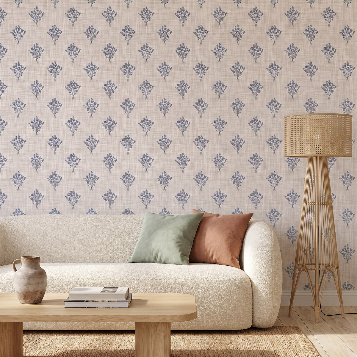 Floral effet lin – seconde ambiance