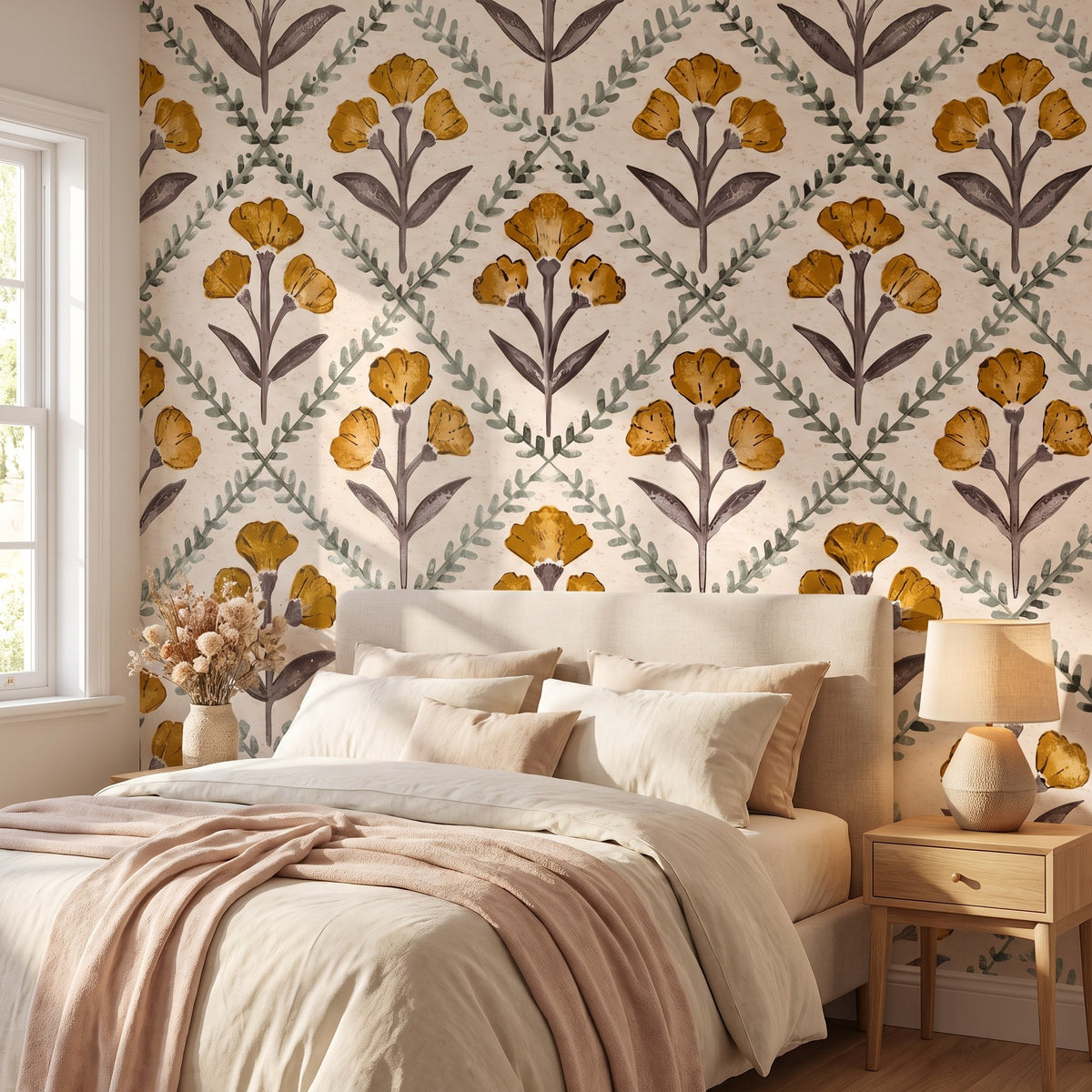 Floral jaune à grandes fleurs – seconde ambiance