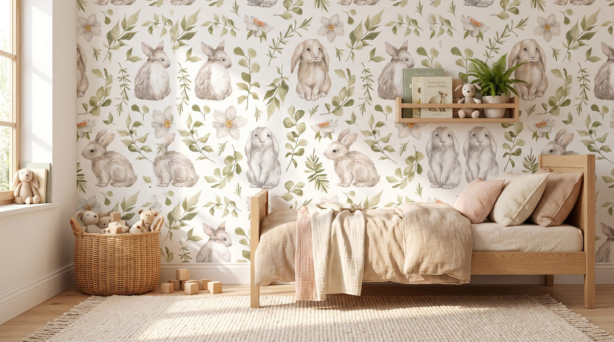 Lapins et fleurs – ambiance large