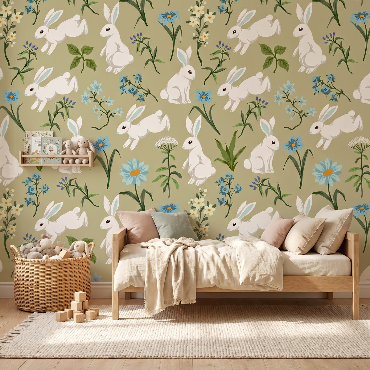 Lapins et fleurs printanières – ambiance principale