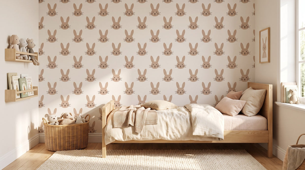 Lapins sur fond beige – ambiance large