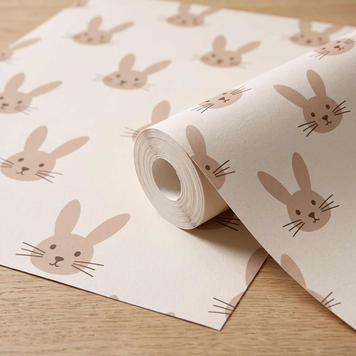 Lapins sur fond beige – rouleau