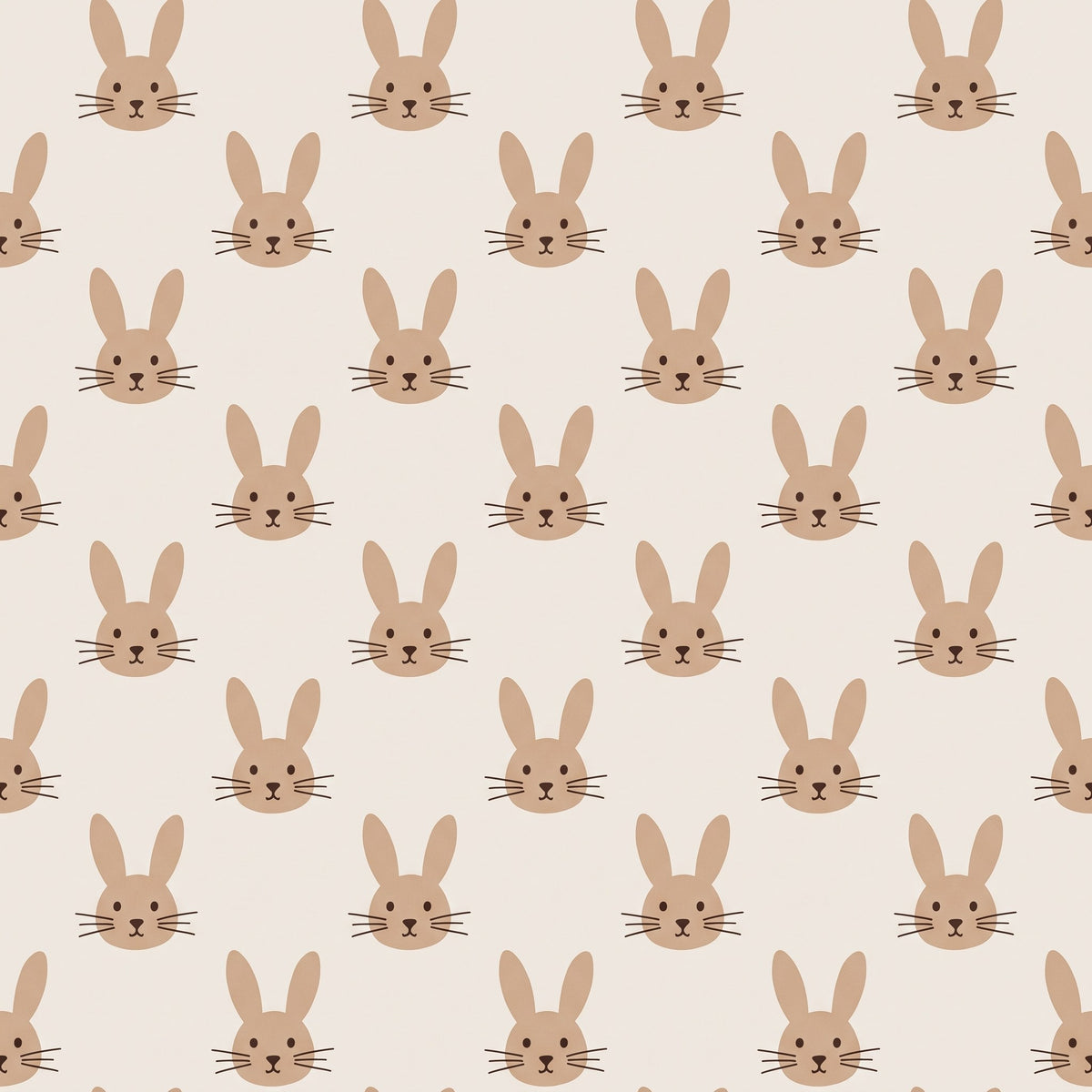 Lapins sur fond beige – motif à plat