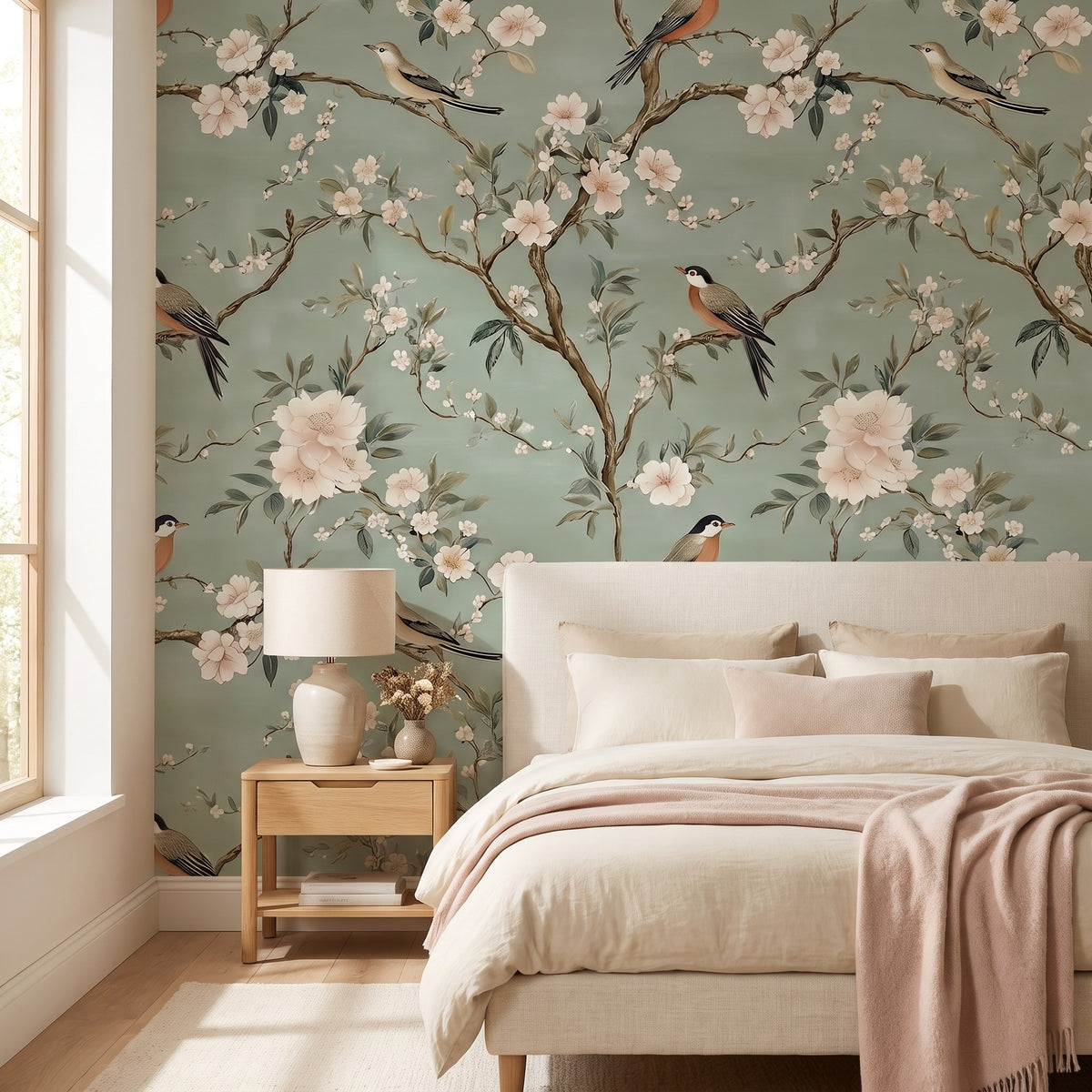 Oiseaux et fleurs, botanique vert – seconde ambiance
