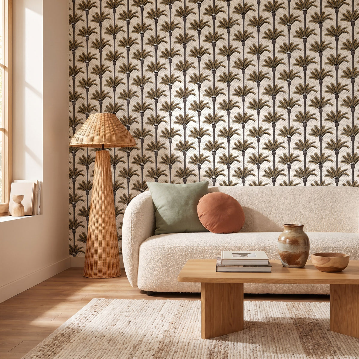 Palmiers abstraits brun et gris – ambiance principale