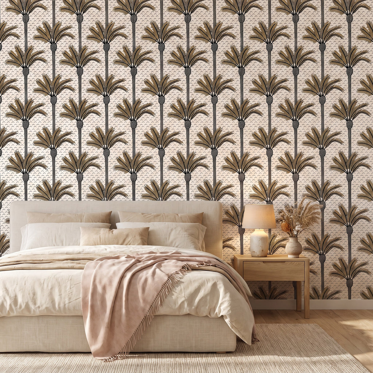 Palmiers abstraits brun et gris – seconde ambiance
