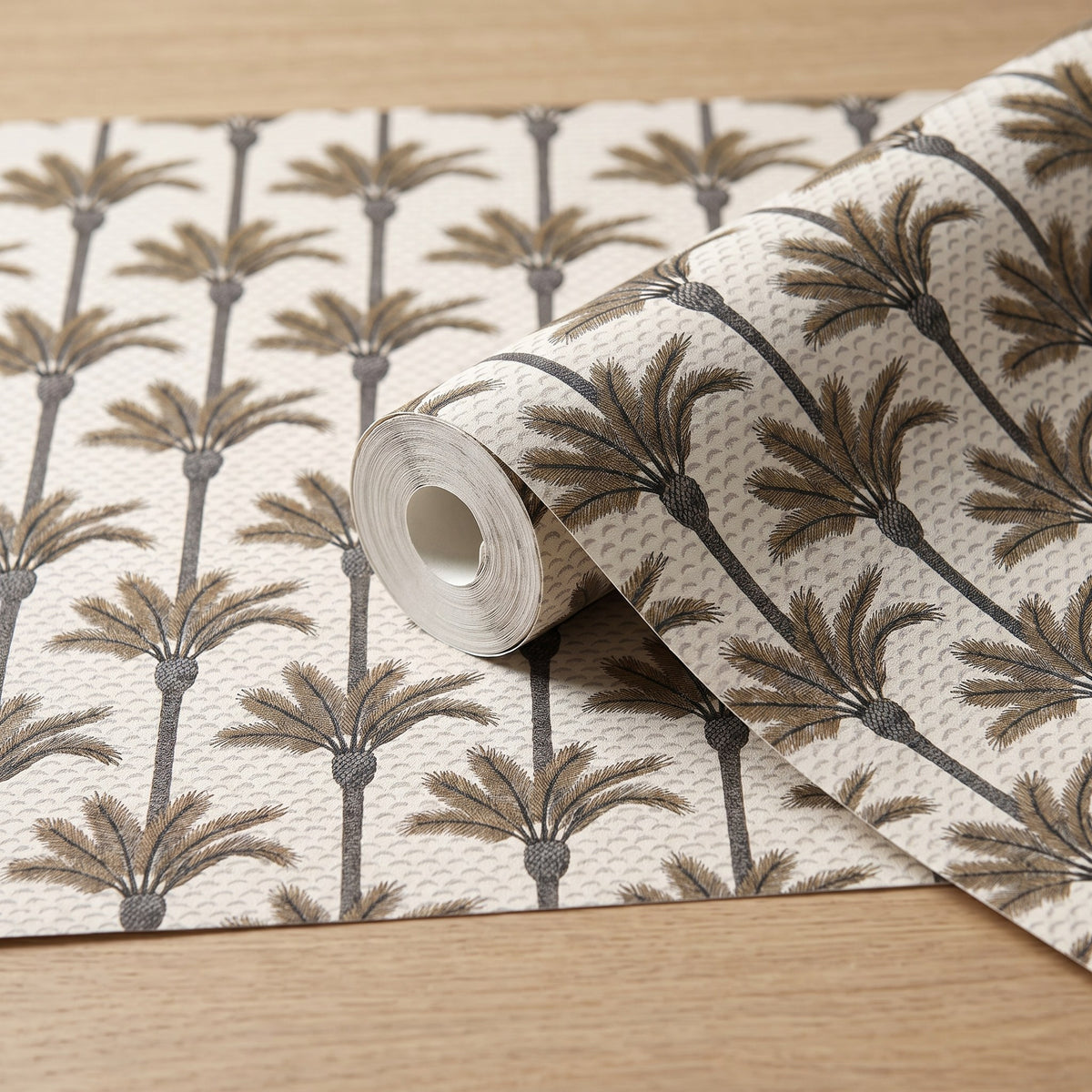 Palmiers abstraits brun et gris – rouleau