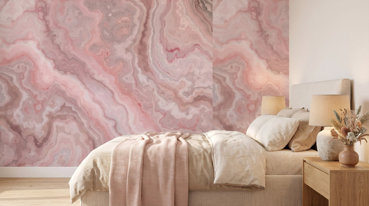 Panoramique effet onyx rose – ambiance large
