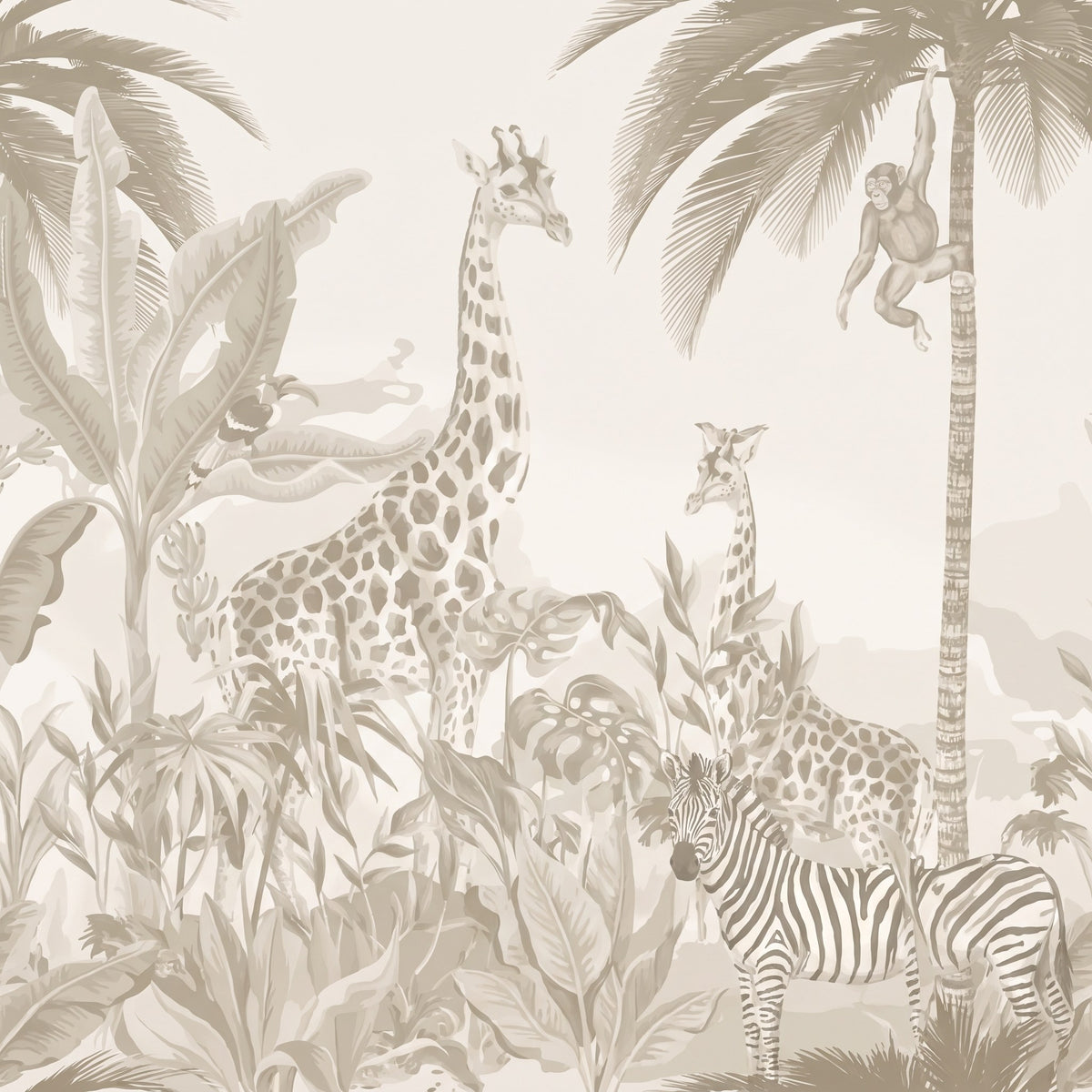Panoramique enfant safari – motif à plat