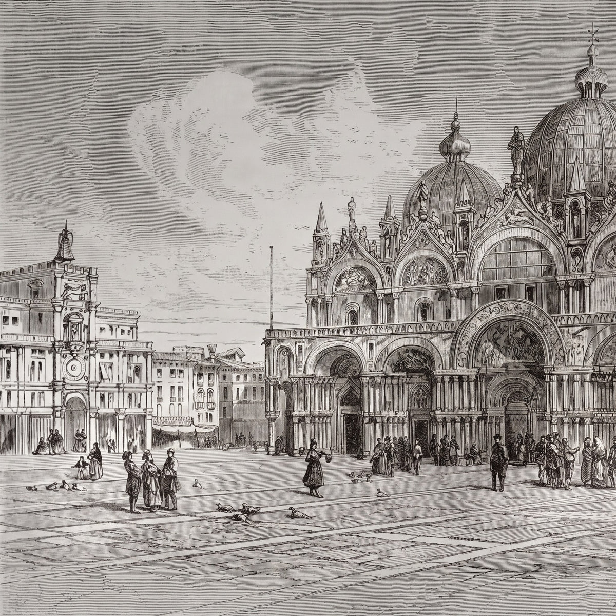 Panoramique Venise vintage – motif à plat