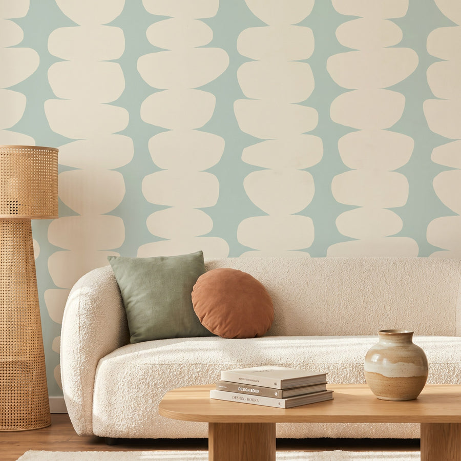 Paysage mid-century fond crème