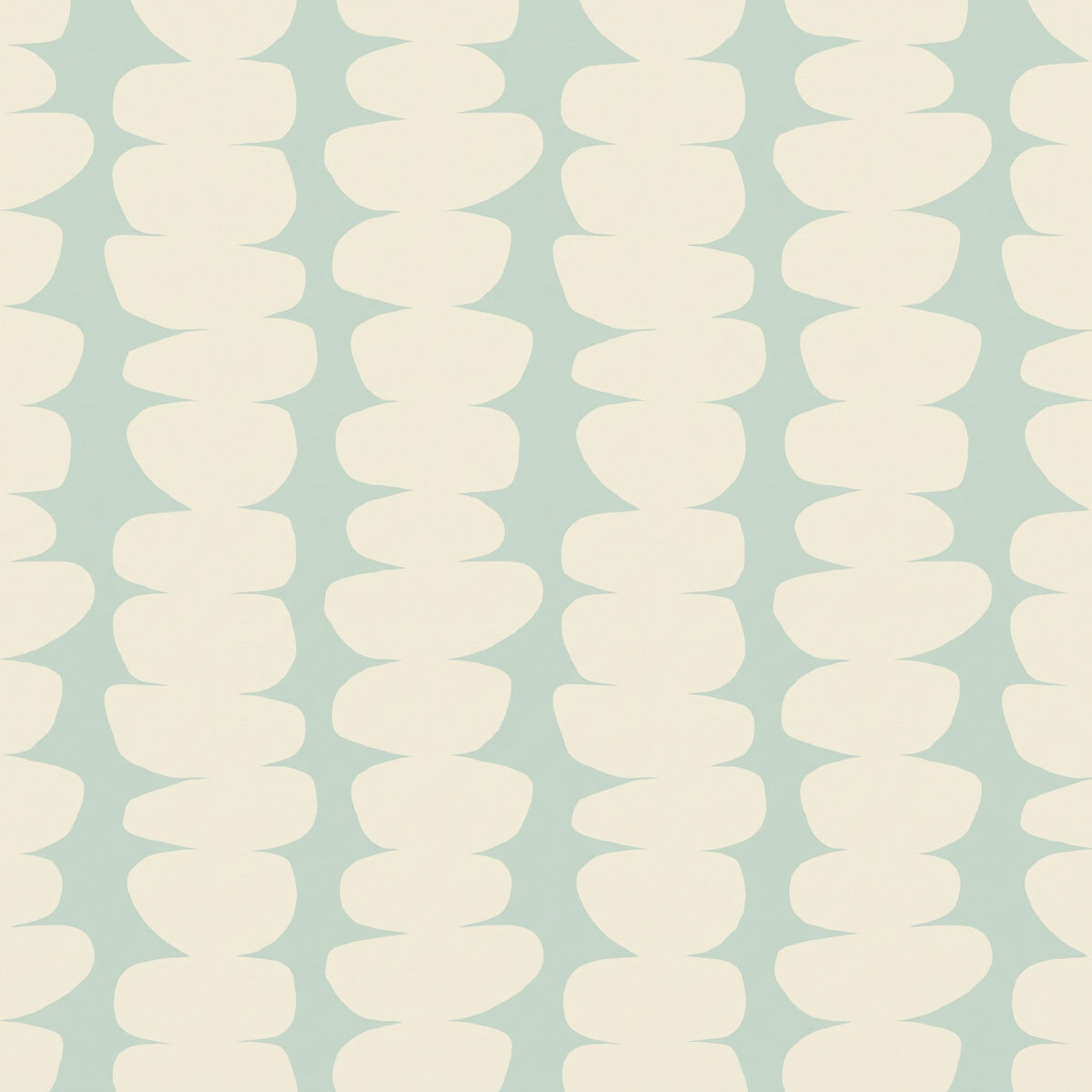 Paysage mid-century fond crème – motif à plat