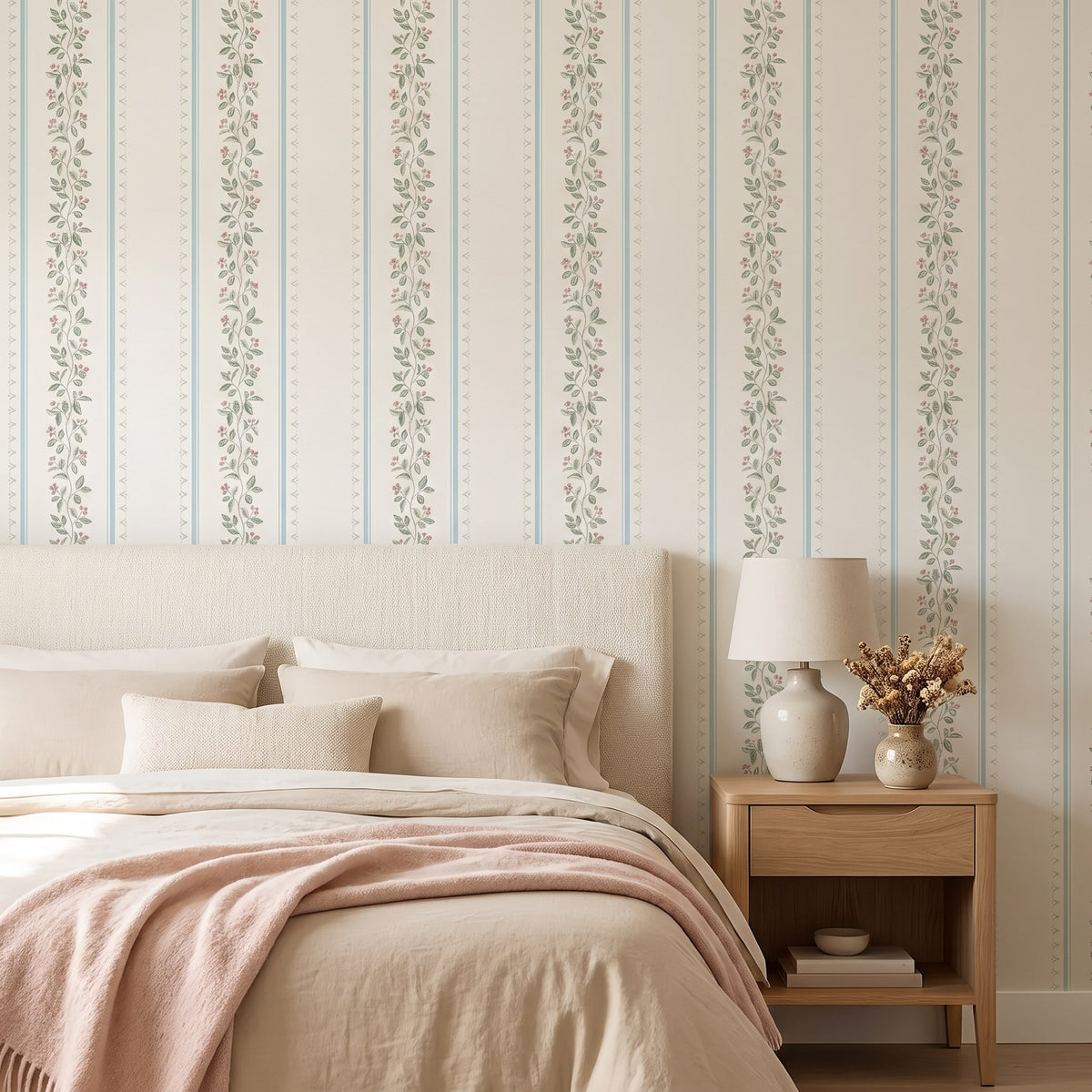 Petites fleurs bleues minimalistes – seconde ambiance