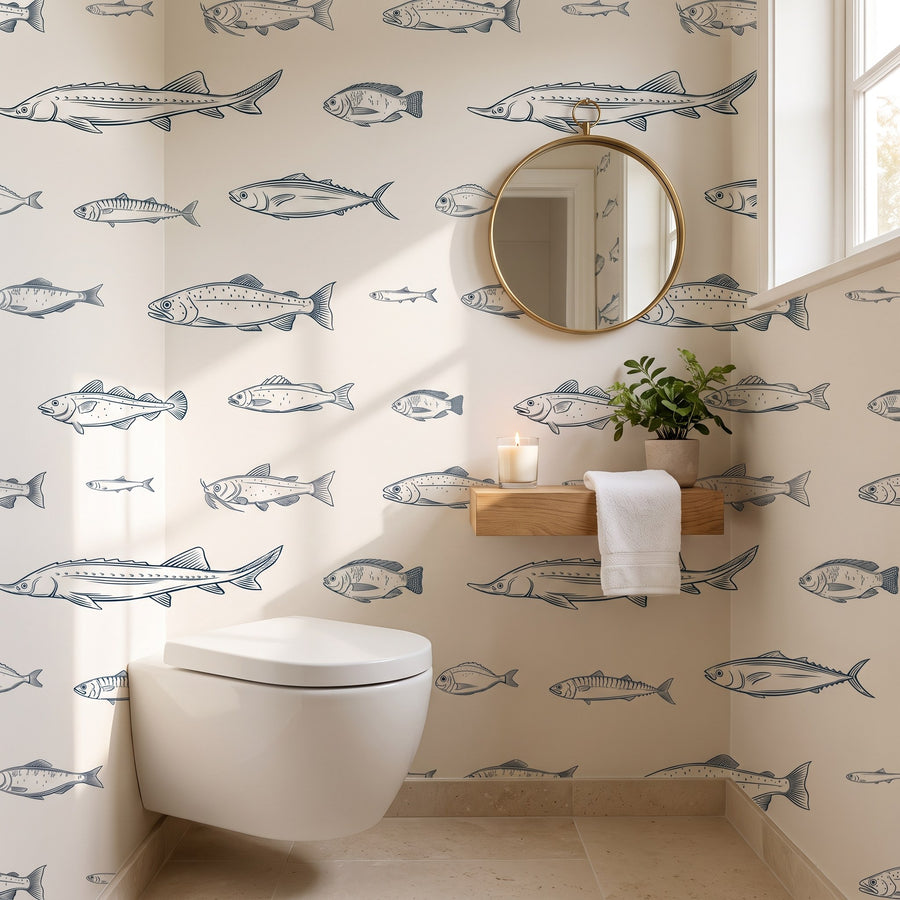 Poissons bleus, bord de mer