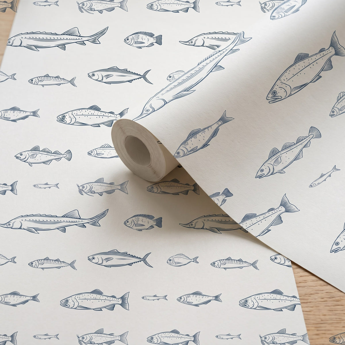 Poissons bleus, bord de mer – rouleau