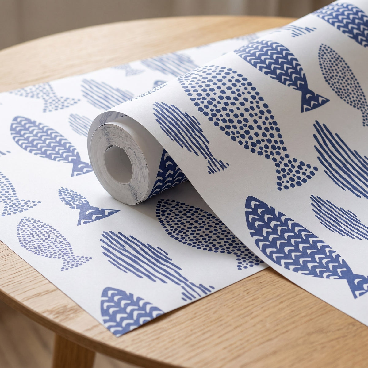 Poissons géométriques bleus – rouleau