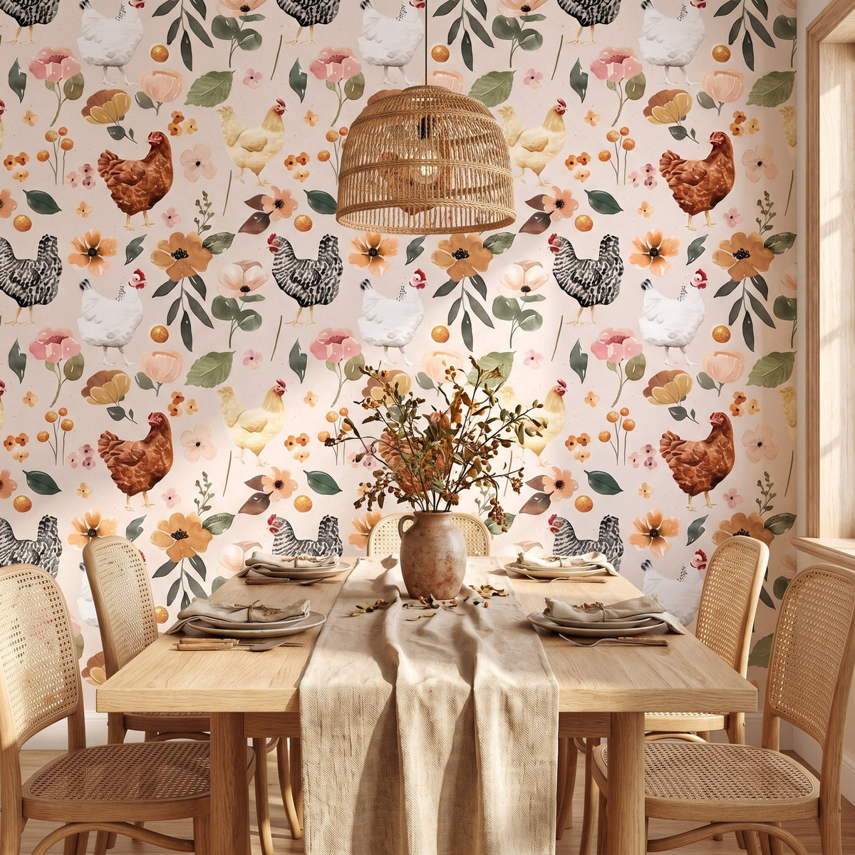 Poules et fleurs – seconde ambiance