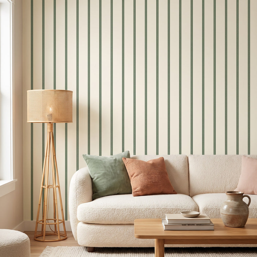 Rayures beige et vert rétro