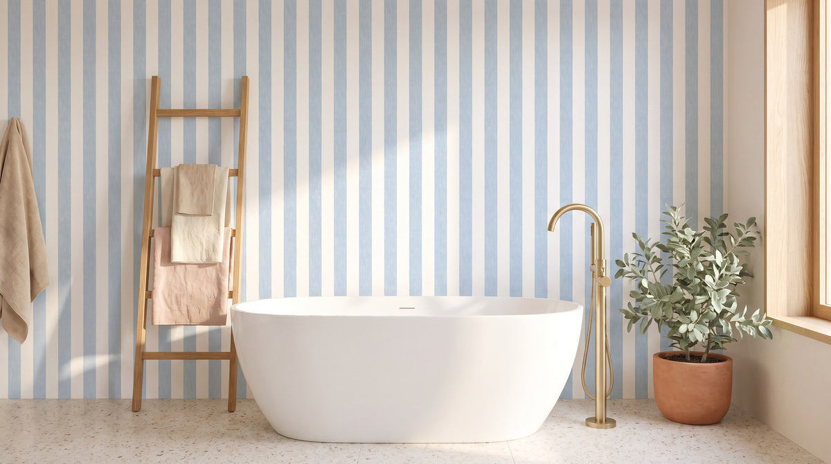 Rayures bleu et blanc – ambiance large