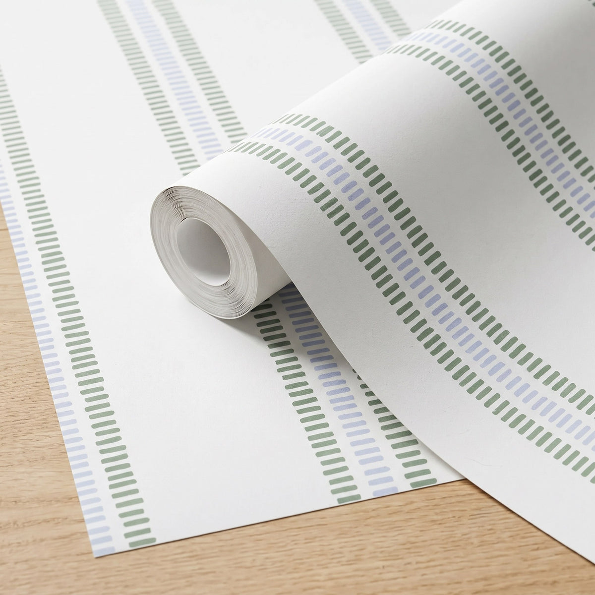 Rayures d'été bleu doux et vert – rouleau