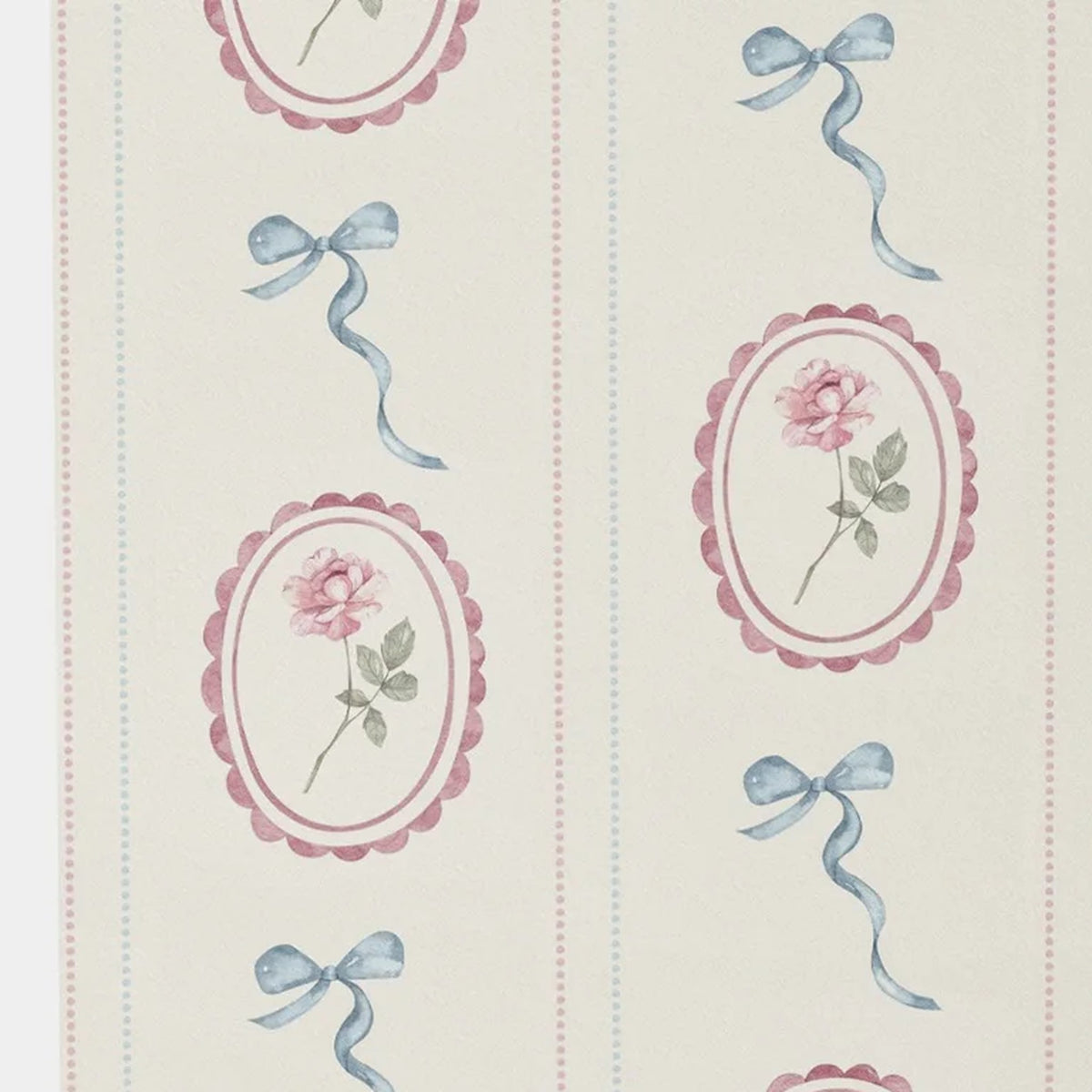 Rayures et nœuds rose et bleu – motif à plat