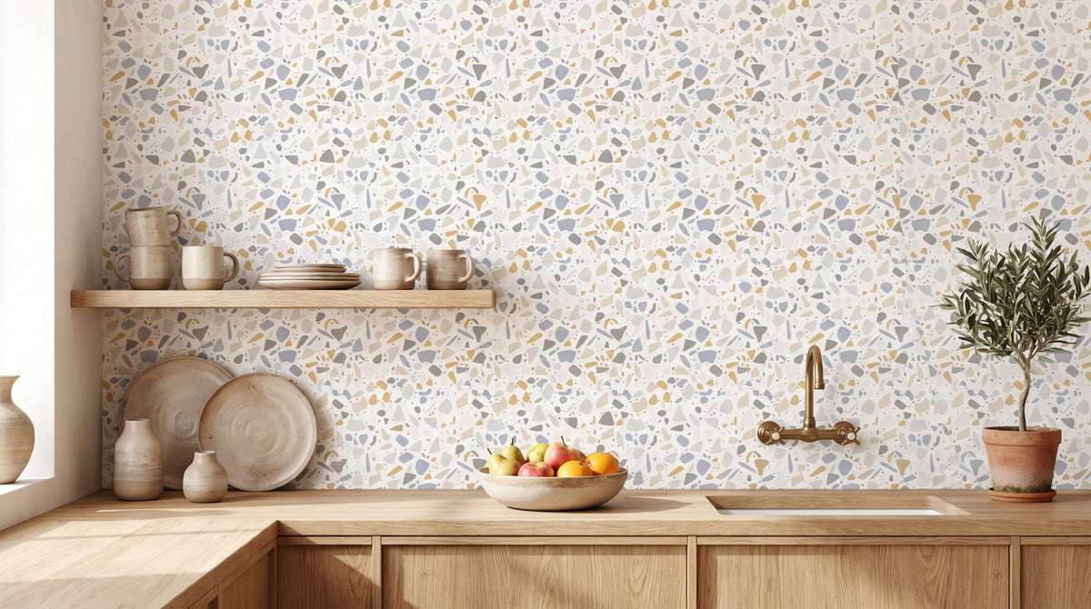 Terrazzo gris et jaune – ambiance large